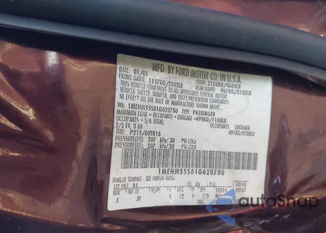 2001 Mercury Sable Ls Premium из США, поврежденный, VIN 1MEHM55S81G620780